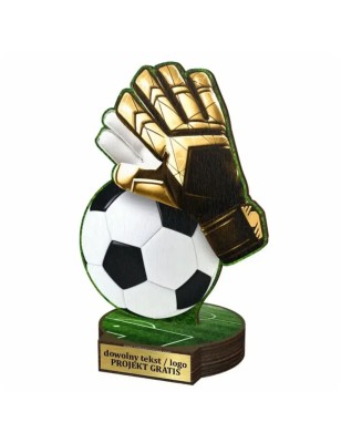Komplet statuetek z drewna PIŁKA NOŻNA Bramkarz 30-25-22cm