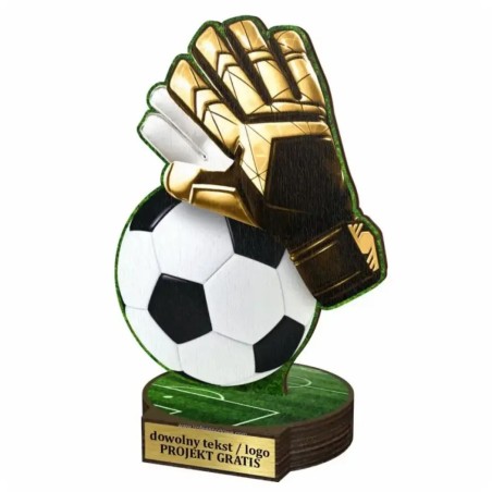 Komplet statuetek z drewna PIŁKA NOŻNA Bramkarz 30-25-22cm
