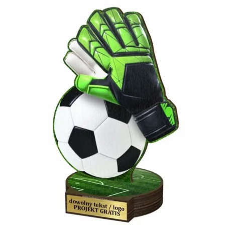 Komplet statuetek z drewna PIŁKA NOŻNA Bramkarz 30-25-22cm
