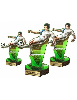 Komplet statuetek z drewna PIŁKA NOŻNA Napastnik 30-25-22cm