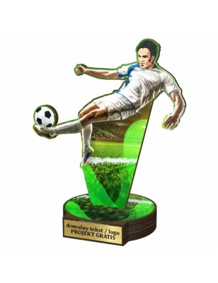 Komplet statuetek z drewna PIŁKA NOŻNA Napastnik 30-25-22cm