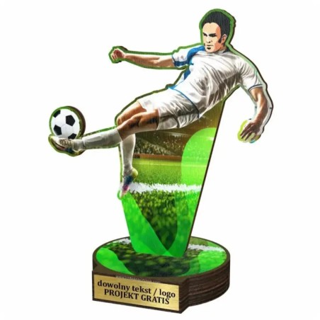Komplet statuetek z drewna PIŁKA NOŻNA Napastnik 30-25-22cm