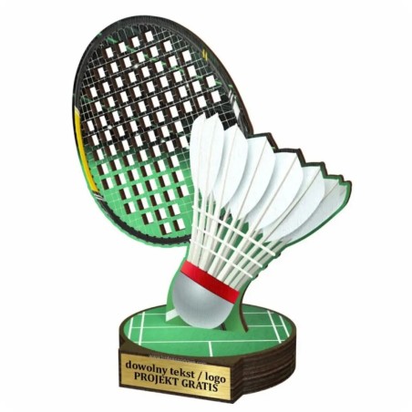 Komplet statuetek z drewna BADMINTON 30-25-22cm