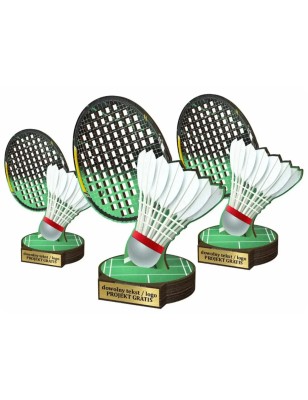 Komplet statuetek z drewna BADMINTON 30-25-22cm