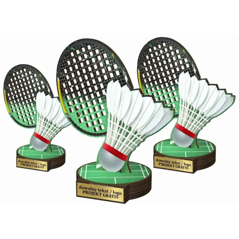 Komplet statuetek z drewna BADMINTON 30-25-22cm Komplet statuetek z drewna BADMINTON 30-25-22cm