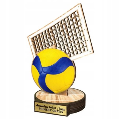 Komplet statuetek z drewna SIATKÓWKA 30-25-22cm