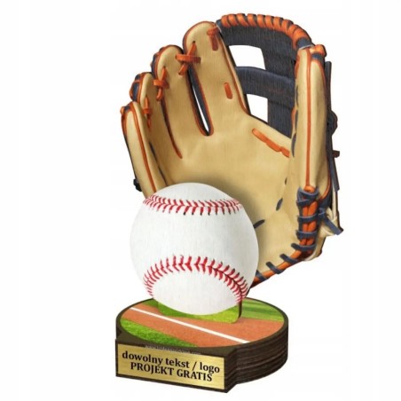 Komplet statuetek z drewna BASEBALL 30-25-22cm