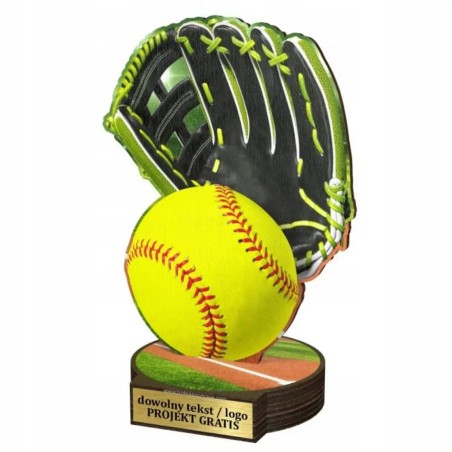 Komplet statuetek z drewna BASEBALL 30-25-22cm