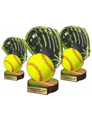 Komplet statuetek z drewna BASEBALL 30-25-22cm