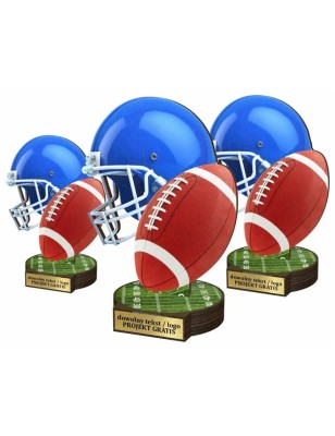 Komplet statuetek z drewna FUTBOL AMERYKAŃSKI 30-25-22cm