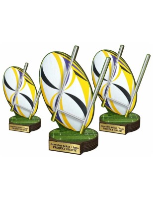Komplet statuetek z drewna RUGBY 30-25-22cm