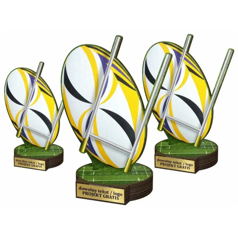 Komplet statuetek z drewna RUGBY 30-25-22cm Komplet statuetek z drewna RUGBY 30-25-22cm
