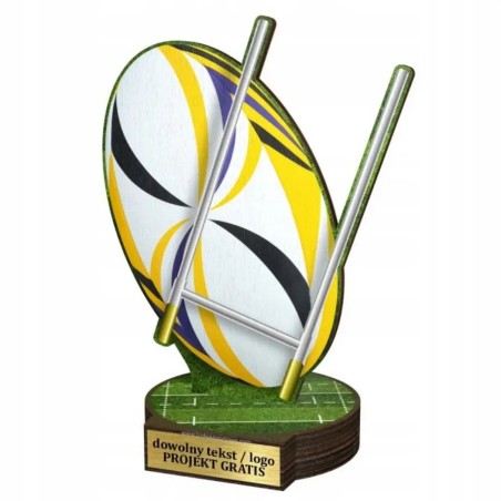 Komplet statuetek z drewna RUGBY 30-25-22cm