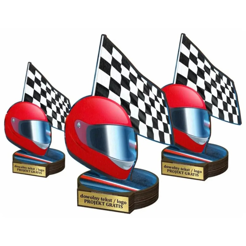Komplet statuetek z drewna MOTOSPORT 30-25-22cm Komplet statuetek z drewna MOTOSPORT 30-25-22cm