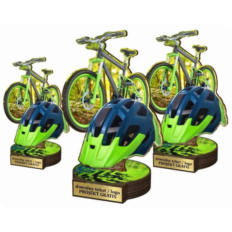 Komplet statuetek z drewna KOLARSTWO Górskie MTB 30-25-22cm Komplet statuetek z drewna KOLARSTWO Górskie MTB 30-25-22cm