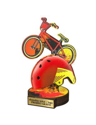Komplet statuetek z drewna KOLARSTWO Wyczynowe BMX 30-25-22cm