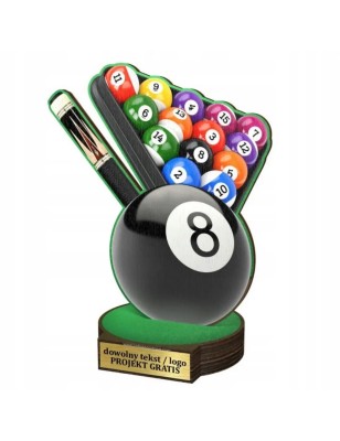 Komplet statuetek z drewna BILARD Snooker 30-25-22cm