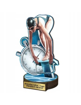 Komplet statuetek z drewna PŁYWACTWO Kobiet 30-25-22cm