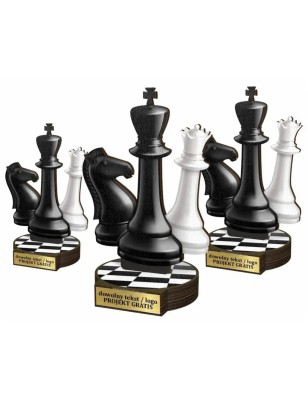 Komplet statuetek z drewna SZACHY 30-25-22cm