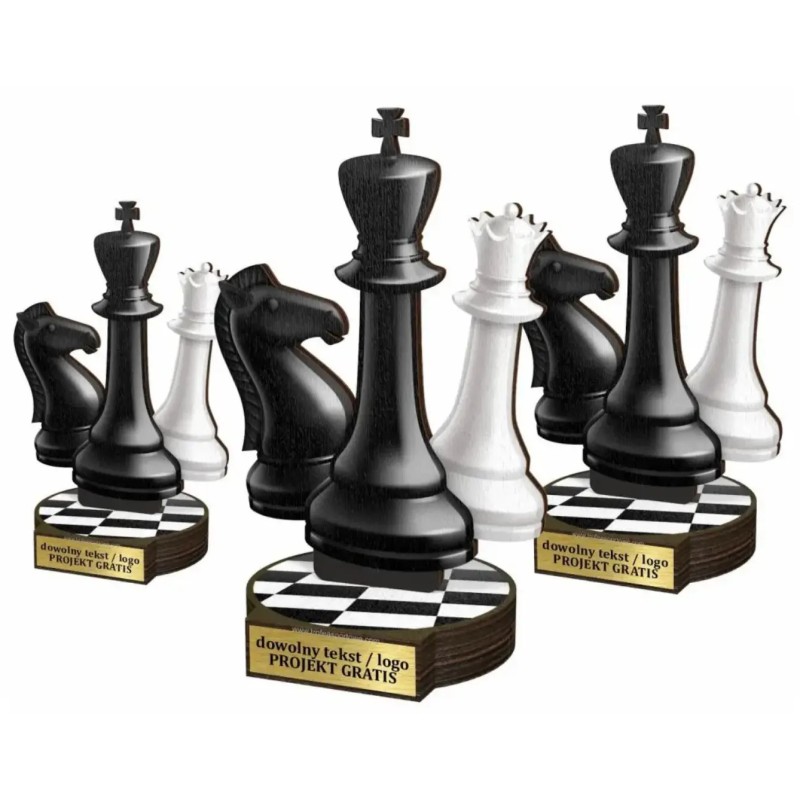 Komplet statuetek z drewna SZACHY 30-25-22cm Komplet statuetek z drewna SZACHY 30-25-22cm