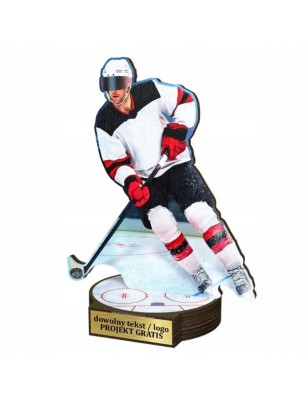 Komplet statuetek z drewna HOKEJ 30-25-22cm