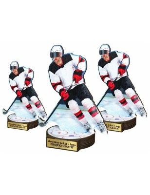Komplet statuetek z drewna HOKEJ 30-25-22cm