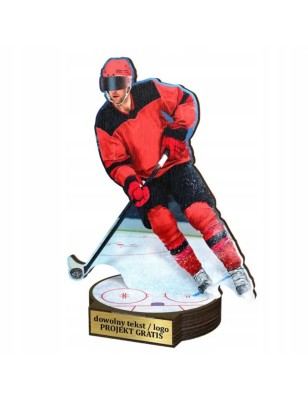 Komplet statuetek z drewna HOKEJ 30-25-22cm