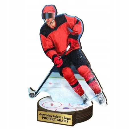 Komplet statuetek z drewna HOKEJ 30-25-22cm