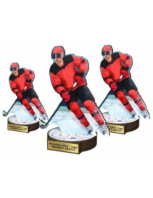 Komplet statuetek z drewna HOKEJ 30-25-22cm