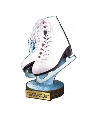 Komplet statuetek z drewna ŁYŻWIARSTWO Figurowe 30-25-22cm