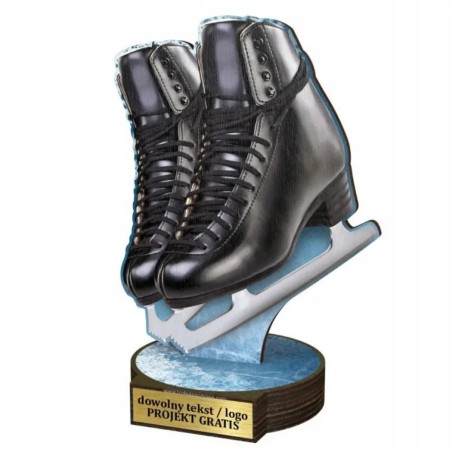 Komplet statuetek z drewna ŁYŻWIARSTWO Figurowe 30-25-22cm