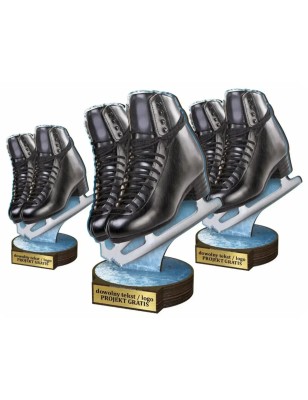 Komplet statuetek z drewna ŁYŻWIARSTWO Figurowe 30-25-22cm