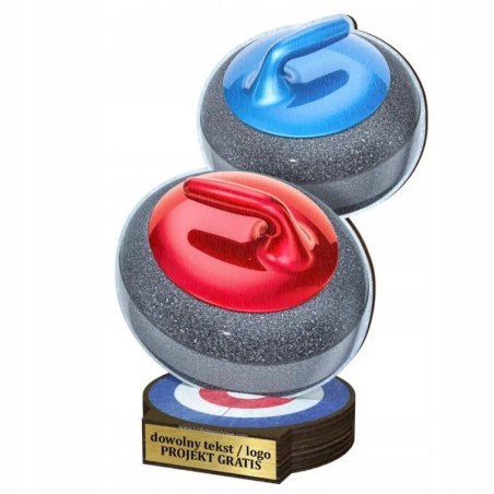 Komplet statuetek z drewna CURLING 30-25-22cm