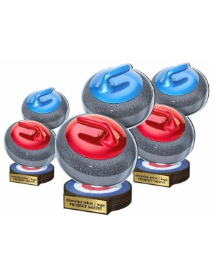 Komplet statuetek z drewna CURLING 30-25-22cm
