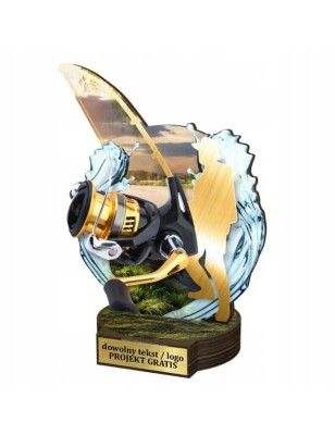 Komplet statuetek z drewna WĘDKARSTWO Spinningowe 30-25-22cm