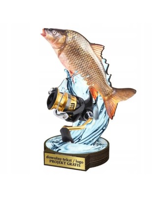 Komplet statuetek z drewna WĘDKARSTWO Karp 30-25-22cm