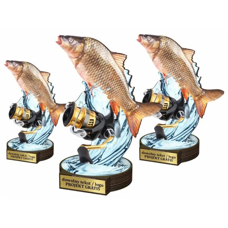Komplet statuetek z drewna WĘDKARSTWO Karp 30-25-22cm Komplet statuetek z drewna WĘDKARSTWO Karp 30-25-22cm