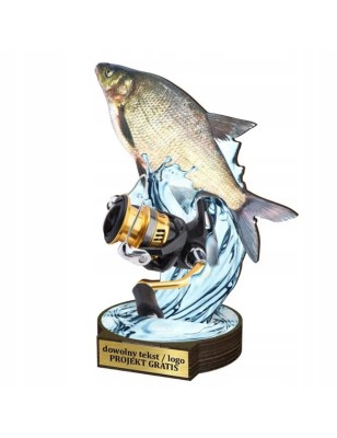 Komplet statuetek z drewna WĘDKARSTWO Leszcz 30-25-22cm