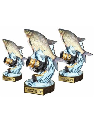 Komplet statuetek z drewna WĘDKARSTWO Leszcz 30-25-22cm