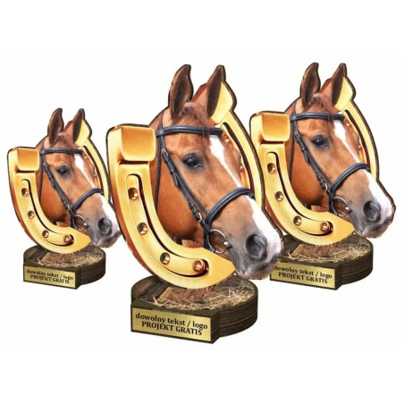 Komplet statuetek z drewna JEŹDZIECTWO 30-25-22cm