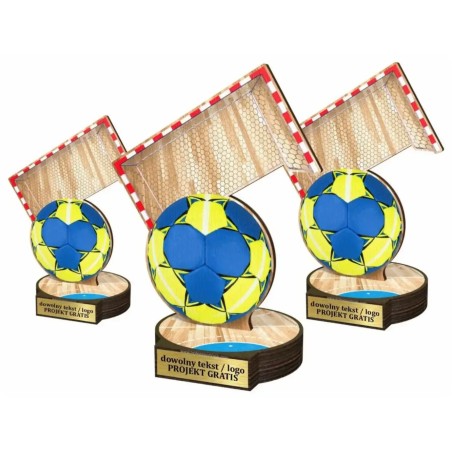 Komplet statuetek z drewna PIŁKA RĘCZNA 30-25-22cm