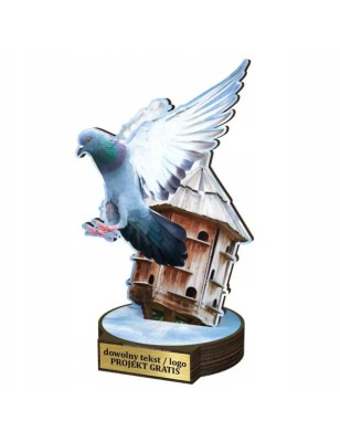 Komplet statuetek z drewna HODOWLA ZWIERZĄT Gołębiarstwo 30-25-22cm