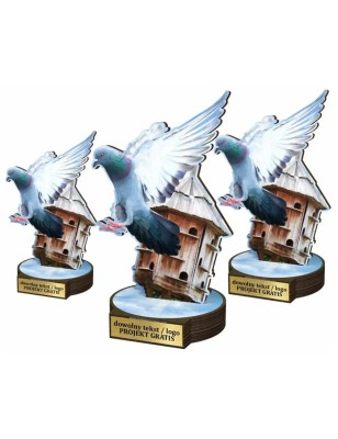 Komplet statuetek z drewna HODOWLA ZWIERZĄT Gołębiarstwo 30-25-22cm