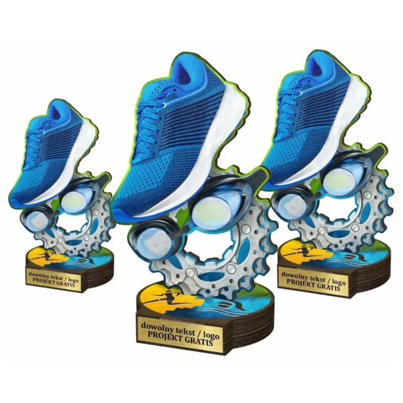 Komplet statuetek z drewna TRIATHLON 30-25-22cm Komplet statuetek z drewna TRIATHLON 30-25-22cm