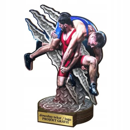 Komplet statuetek z drewna ZAPASY 30-25-22cm