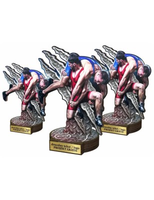 Komplet statuetek z drewna ZAPASY 30-25-22cm