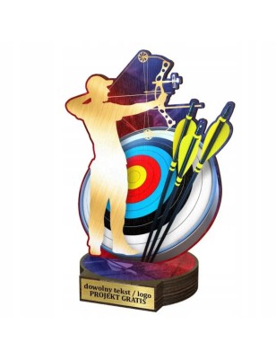 Komplet statuetek z drewna ŁUCZNICTWO 30-25-22cm