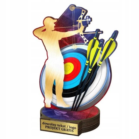 Komplet statuetek z drewna ŁUCZNICTWO 30-25-22cm