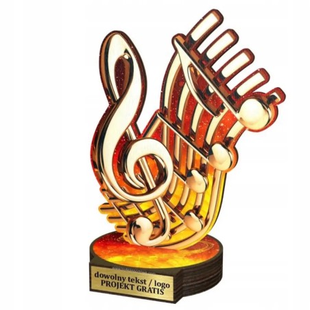 Komplet statuetek z drewna MUZYKA 30-25-22cm