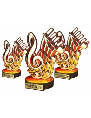 Komplet statuetek z drewna MUZYKA 30-25-22cm